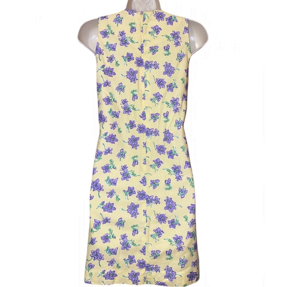 VINTAGE LILLY PULITZER PASTEL FLORAL COTTON LINEN MINI GOWN BABYDOLL SHIFT DRESS - Picture 2 of 7